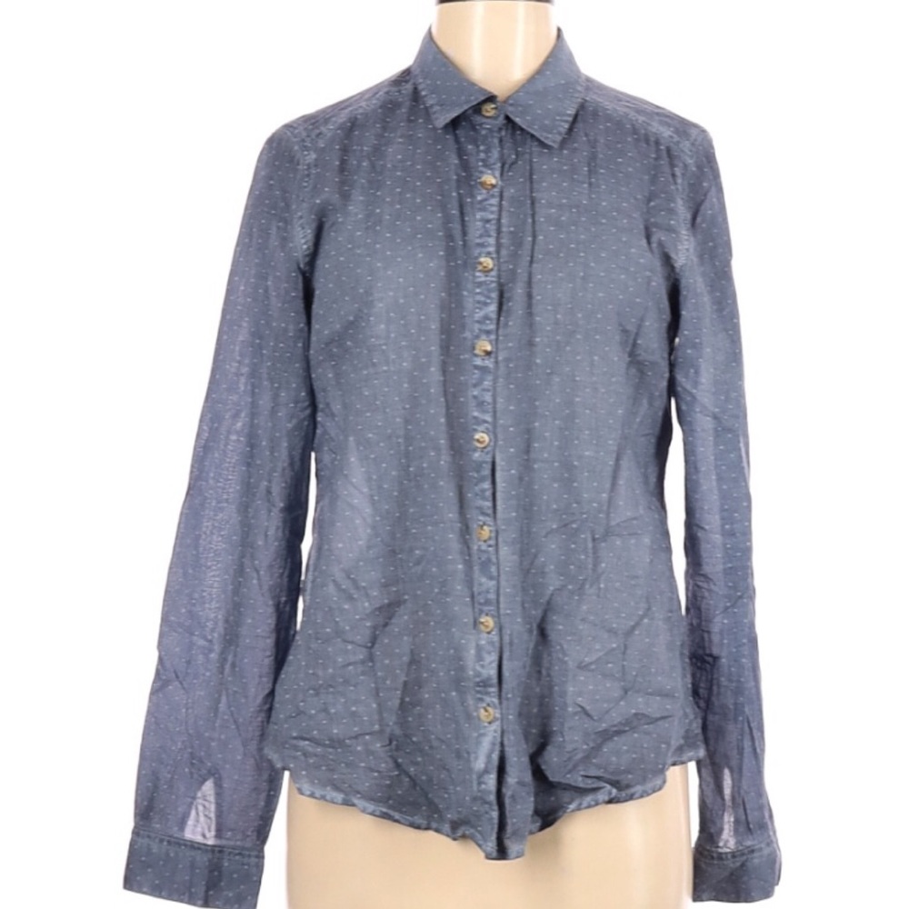 Maurice’s cotton stars and dots blue button front Shirt